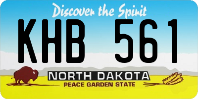 ND license plate KHB561