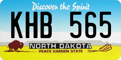 ND license plate KHB565