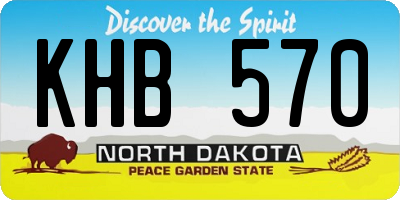 ND license plate KHB570