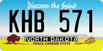 ND license plate KHB571