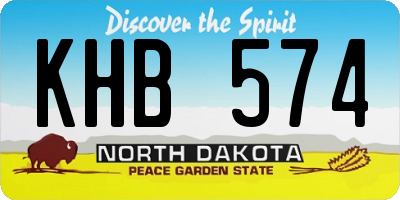 ND license plate KHB574