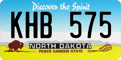 ND license plate KHB575