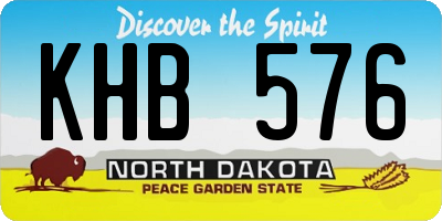 ND license plate KHB576