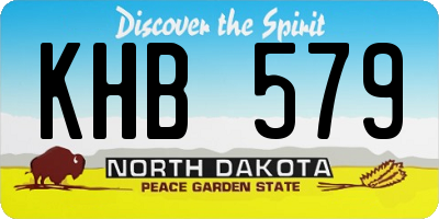 ND license plate KHB579