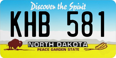ND license plate KHB581