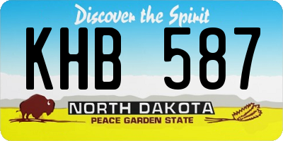 ND license plate KHB587