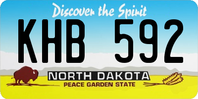 ND license plate KHB592