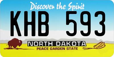 ND license plate KHB593