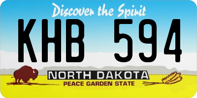 ND license plate KHB594