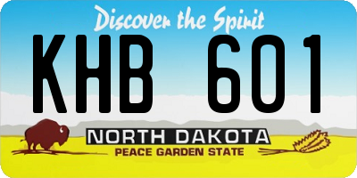 ND license plate KHB601