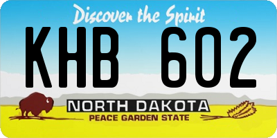 ND license plate KHB602