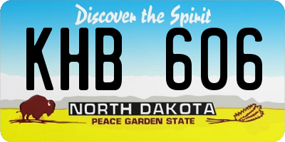 ND license plate KHB606