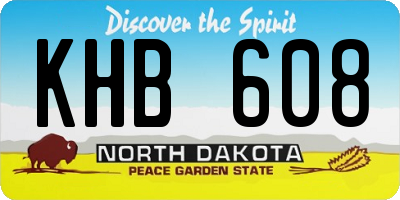 ND license plate KHB608