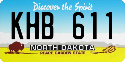 ND license plate KHB611