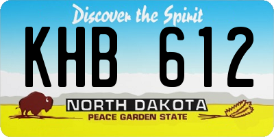 ND license plate KHB612