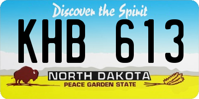 ND license plate KHB613