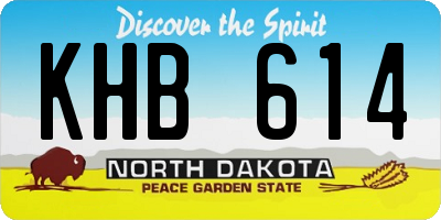 ND license plate KHB614