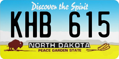 ND license plate KHB615