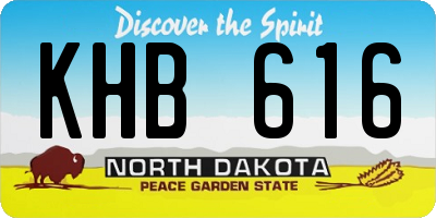 ND license plate KHB616