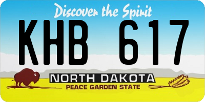 ND license plate KHB617