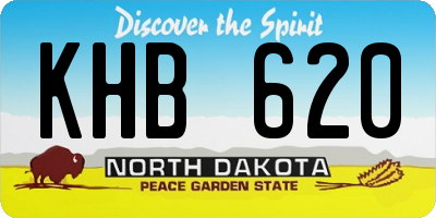 ND license plate KHB620