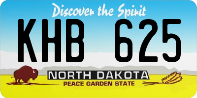 ND license plate KHB625