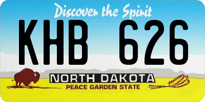 ND license plate KHB626