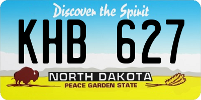 ND license plate KHB627