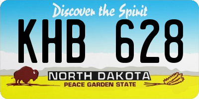 ND license plate KHB628