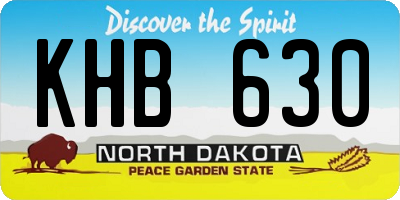 ND license plate KHB630
