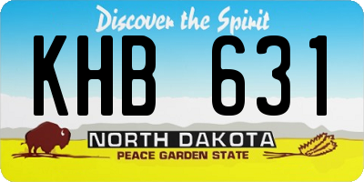 ND license plate KHB631