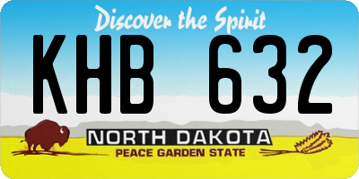 ND license plate KHB632