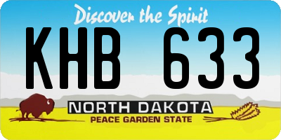 ND license plate KHB633