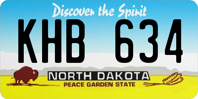 ND license plate KHB634