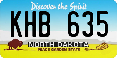 ND license plate KHB635