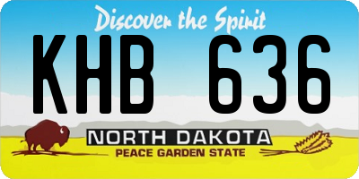 ND license plate KHB636