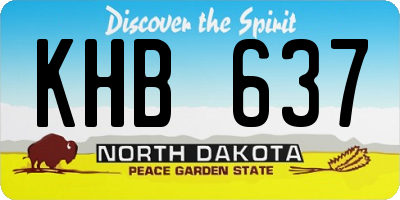 ND license plate KHB637