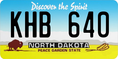 ND license plate KHB640