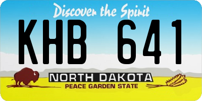 ND license plate KHB641