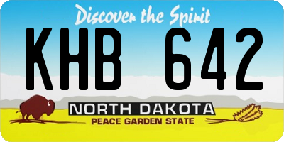 ND license plate KHB642