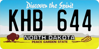 ND license plate KHB644