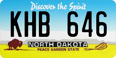 ND license plate KHB646