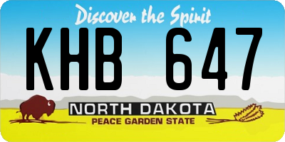 ND license plate KHB647