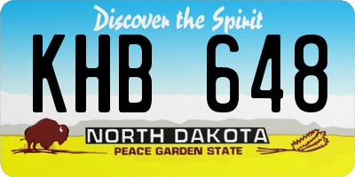 ND license plate KHB648
