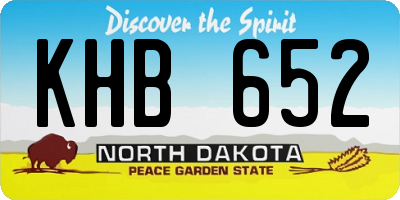 ND license plate KHB652
