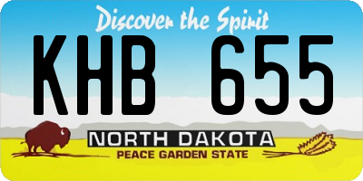 ND license plate KHB655