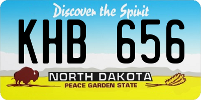 ND license plate KHB656