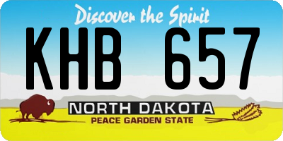 ND license plate KHB657