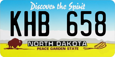 ND license plate KHB658