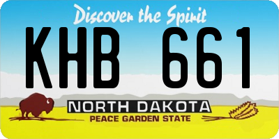 ND license plate KHB661